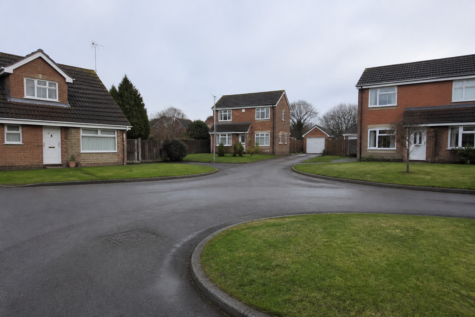 A quiet Yorkshire village cul-de-sac of brick houses, with no shop fascia