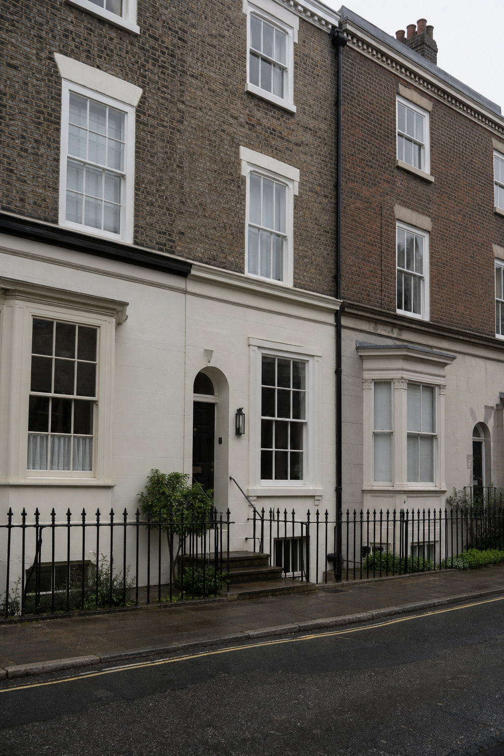 A Georgian brick terrace on Bootham in York, with no readable signs